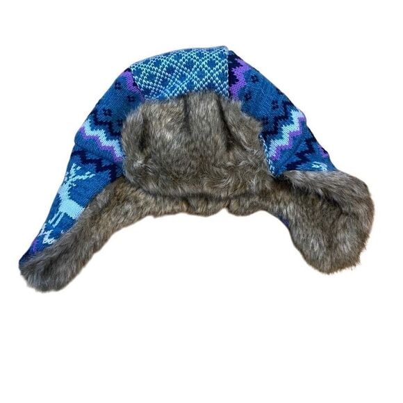 Arizona flapper hat fur winter warm one size blue - Picture 4 of 6